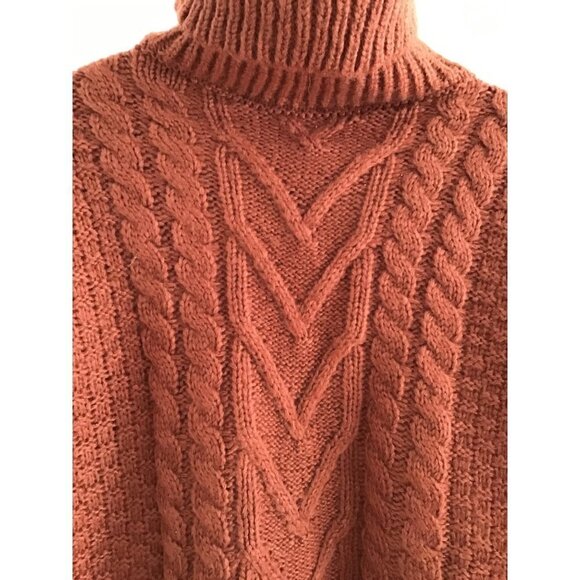 ZAFUL SZ OS SOFT RUST CABLE KNIT SWEATER - Picture 2 of 7